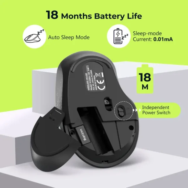 Wireless Small Size Ergonomic Mouse Silent Click - Image 2