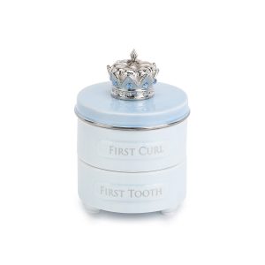 Ceramic and Pewter Baby Keepsake Box