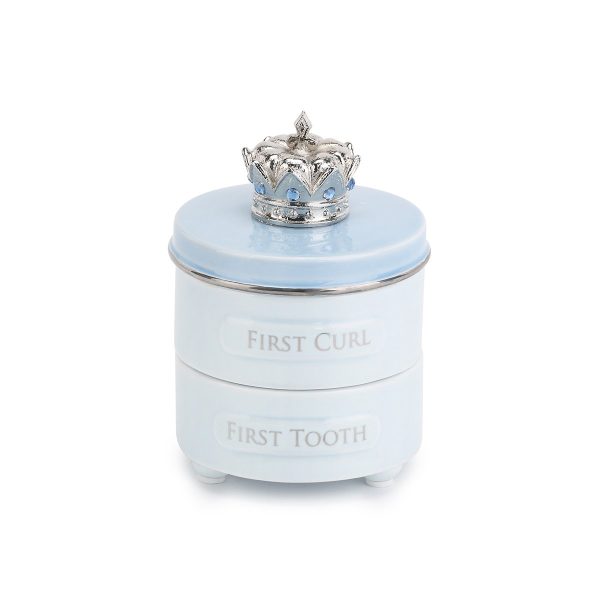 Ceramic and Pewter Baby Keepsake Box