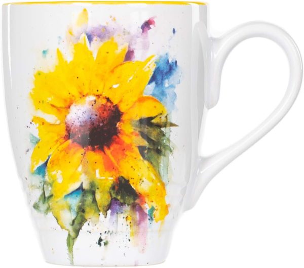 Dean Crouser Sunflower Watercolor Yellow On White