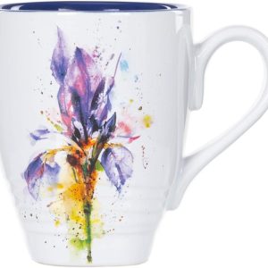 Purple On White 16 Ounce Glossy Stoneware Mug
