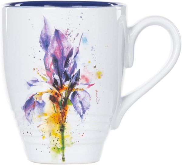 Purple On White 16 Ounce Glossy Stoneware Mug
