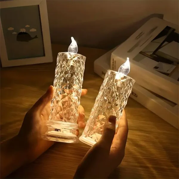 1 LED Candle Lamp with Rose Halo Refraction