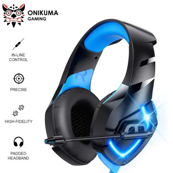 ONIKUMA Gaming Headset K1 Stereo Sound Noise Cancelling Mic - Image 2