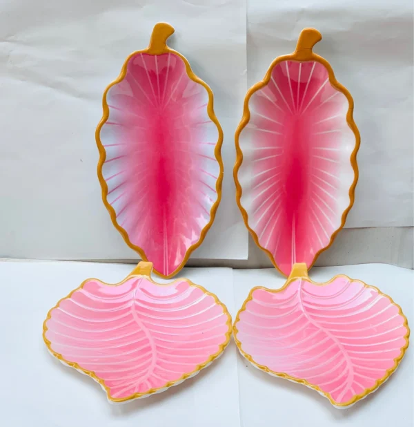 Melamine leaf Platter tray pack of 4 in different sizes