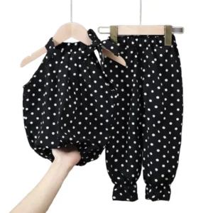 Baby Girl Stylish outfit/ Polka dot shirt with trouser