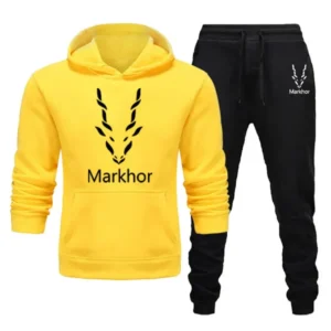 Markhor Printed Fleece Winter Tracksuit Hoodie and Trouser for Men