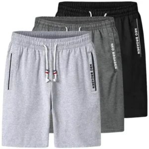 Zilish Pack of 3 Contrast Bone Relaxing Shorts