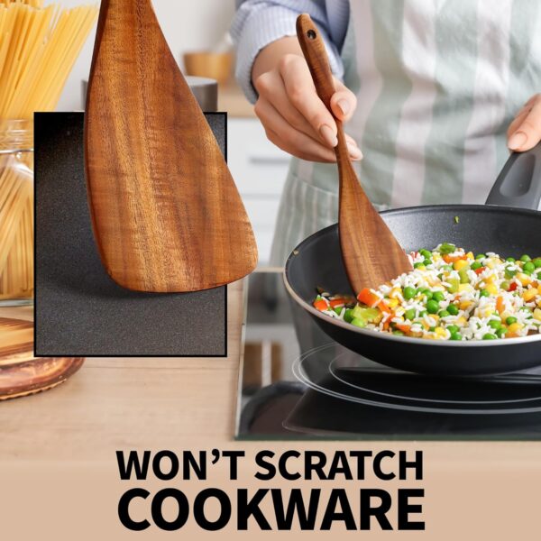 Zulay Kitchen 6-Piece Wooden Spoons for Cooking - Image 2